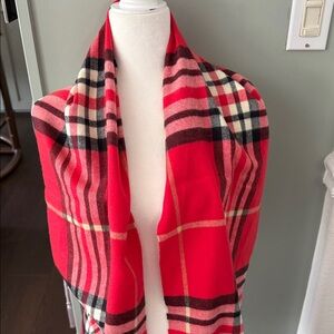 Red Plaid Women's Wrap Scarf - Classic Tartan Style